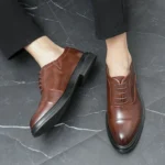 Men’s Genuine Leather Dress Shoes – Comfortable Casual & Formal Lace-Up Footwear - Image 7
