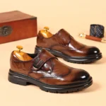 Men’s British-Style Oxford Leather Shoes – Thick-Soled Formal Loafers