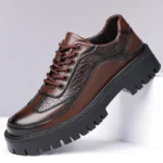 Men’s Casual Leather Loafers – Stylish Thick-Bottom Slip-On Business & Walking Shoes - Image 2