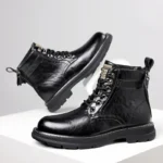 Men’s British-Style Leather Ankle Boots – Fashionable Business & Work Winter Boots - Image 4