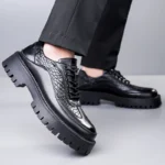 Men’s Casual Leather Loafers – Stylish Thick-Bottom Slip-On Business & Walking Shoes - Image 7