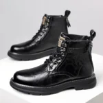 Men’s British-Style Leather Ankle Boots – Fashionable Business & Work Winter Boots - Image 5