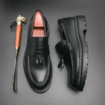 Men’s Tassel Loafers – Thick-Soled Slip-On Leather Dress & Casual Shoes