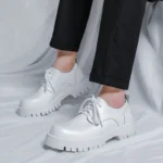 Premium Korean Leather Platform Oxfords for Men – Slip-On Square Toe Loafers - Image 7