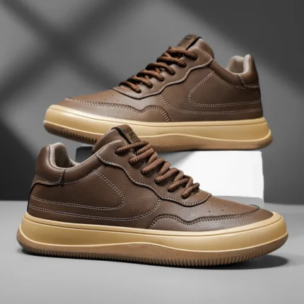 Men’s Casual Leather Oxford Shoes – Soft Platform Business & Office Shoes