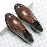 Men’s Genuine Leather Dress Shoes – Comfortable Casual & Formal Lace-Up Footwear - Image 4