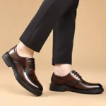 Men’s Casual Leather Oxford Shoes – Round Toe, Flat Designer Business & Walking Shoes - Image 7