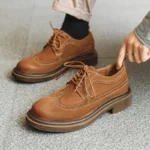 Men’s Genuine Leather Brogue Oxfords – British Style Business & Dress Shoes