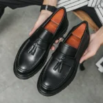 Men’s Tassel Loafers – Thick-Soled Slip-On Leather Dress & Casual Shoes - Image 3