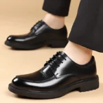 Men’s Casual Leather Oxford Shoes – Round Toe, Flat Designer Business & Walking Shoes - Image 2