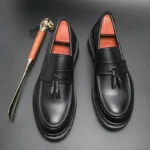 Men’s Tassel Loafers – Thick-Soled Slip-On Leather Dress & Casual Shoes - Image 4