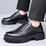 Men’s Casual Leather Loafers – Stylish Thick-Bottom Slip-On Business & Walking Shoes - Image 5