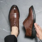 Men’s Genuine Leather Dress Shoes – Comfortable Casual & Formal Lace-Up Footwear - Image 2