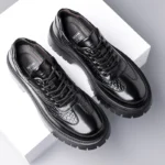 Men’s Casual Leather Loafers – Stylish Thick-Bottom Slip-On Business & Walking Shoes - Image 6