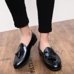 Men’s Handmade Tassel Loafers – Leather Business & Driving Shoes - Image 3