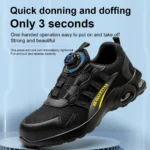 Men Safety Shoes Steel Toe Rotating Button Puncture Proof Work Sneakers - Image 4