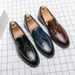 Men’s Leather Brogue Shoes – British Tassel Formal & Business Dress - Image 2