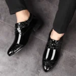 Men’s Black Leather Oxford Shoes – Formal, Business & Wedding Wear - Image 3