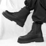 Men & Women Casual Leather Boots – Thick-Sole Non-Slip Outdoor Shoes - Image 2
