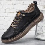 Men’s Italian Leather Oxford Shoes – Casual Lace-Up Thick Sole Office Footwear - Image 2
