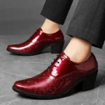 Men’s Luxury Red Leather Oxford Shoes – Designer Wedding and Formal Dress Shoes