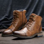 Men’s Leather Ankle Boots Casual Brand Footwear for Daily Wear