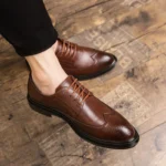 Men’s Classic Leather Brogue Dress Shoes – Formal Office and Wedding Wear - Image 5