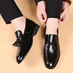 Men’s Classic Black Leather Loafers – Business, Wedding, and Formal Dress Shoes - Image 6