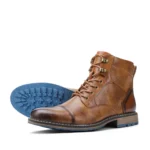 Men’s Retro Leather Boots – Comfortable Spring Fashion Footwear - Image 4