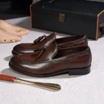 Men’s Genuine Leather Tassel Loafers – Classic Slip-On Dress Shoes - Image 4