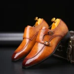Luxury Men’s Crocodile Leather Dress Shoes – Buckle Casual & Wedding Brogues