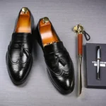 Luxury Men’s Leather Loafers – Tassel Brogue Dress & Casual Shoes - Image 4