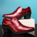 Men’s Luxury Red Leather Oxford Shoes – Designer Wedding and Formal Dress Shoes - Image 2
