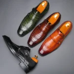 Luxury Men’s Crocodile Leather Dress Shoes – Buckle Casual & Wedding Brogues - Image 5