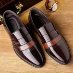 Luxury Men’s Leather Brogue Oxford Shoes – Retro Carved Lace-Up Dress Shoes