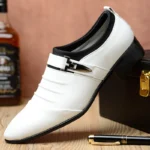 Classic Men’s Leather Slip-On Dress Shoes – Pointed Toe Business & Wedding Wear - Image 2