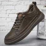 Men’s Italian Leather Oxford Shoes – Casual Lace-Up Thick Sole Office Footwear - Image 5