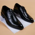 Men’s Black Leather Formal Shoes – Pointed Toe Office, Party Wear - Image 4