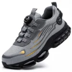 Men Safety Shoes Steel Toe Rotating Button Puncture Proof Work Sneakers