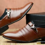 Classic Men’s Leather Slip-On Dress Shoes – Pointed Toe Business & Wedding Wear - Image 4