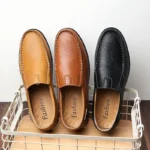 Men’s Leather Casual Loafers – Slip-On Oxford Shoes for Business and Daily Wear - Image 3