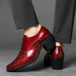 Men’s Luxury Red Leather Oxford Shoes – Designer Wedding and Formal Dress Shoes - Image 3