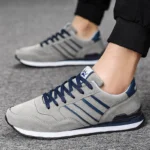 Men’s Artificial Leather Casual Sneakers Lace-Up Breathable Lightweight Outdoor Shoes