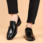 Men’s Classic Black Leather Loafers – Business, Wedding, and Formal Dress Shoes - Image 3