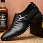 Classic Men’s Leather Slip-On Dress Shoes – Pointed Toe Business & Wedding Wear - Image 3