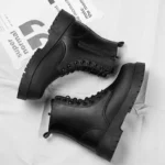 Men & Women Casual Leather Boots – Thick-Sole Non-Slip Outdoor Shoes - Image 5