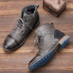 Men’s Leather Ankle Boots Casual Brand Footwear for Daily Wear - Image 2