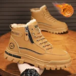 Men’s Winter Snow Boots – Plush Warm High-Top Outdoor Shoes
