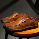 Men’s Leather Loafers – Handmade Breathable Slip-On Driving Shoes