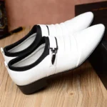 Classic Men’s Leather Slip-On Dress Shoes – Pointed Toe Business & Wedding Wear